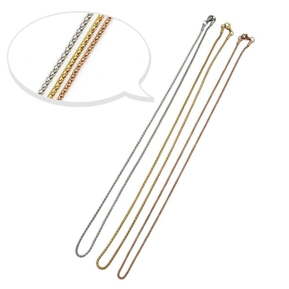 ROSE GOLD Stainless Steel Rope Chain Necklace 20" 22" 24" - Picture 1 of 13